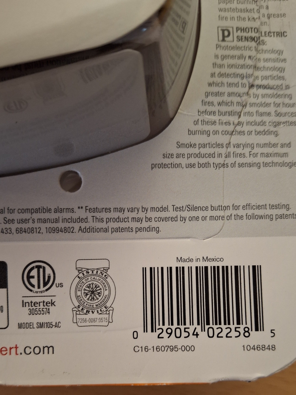 First Alert Hard-Wired Smoke Alarm w/10-Year Battery Backup SMI105-AC White